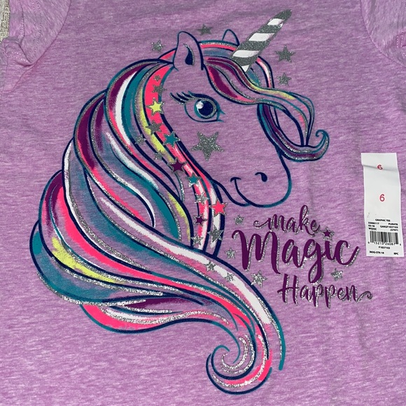 🌀🌀🌀 365 Kids - Unicorn Tee - Size 6 - Picture 4 of 4